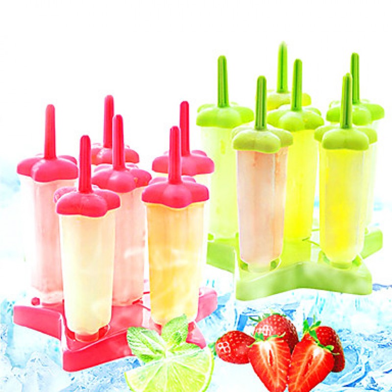 6PCS DIY Ice Cream Popsicle Mold Food Grade HomemadeRandom color