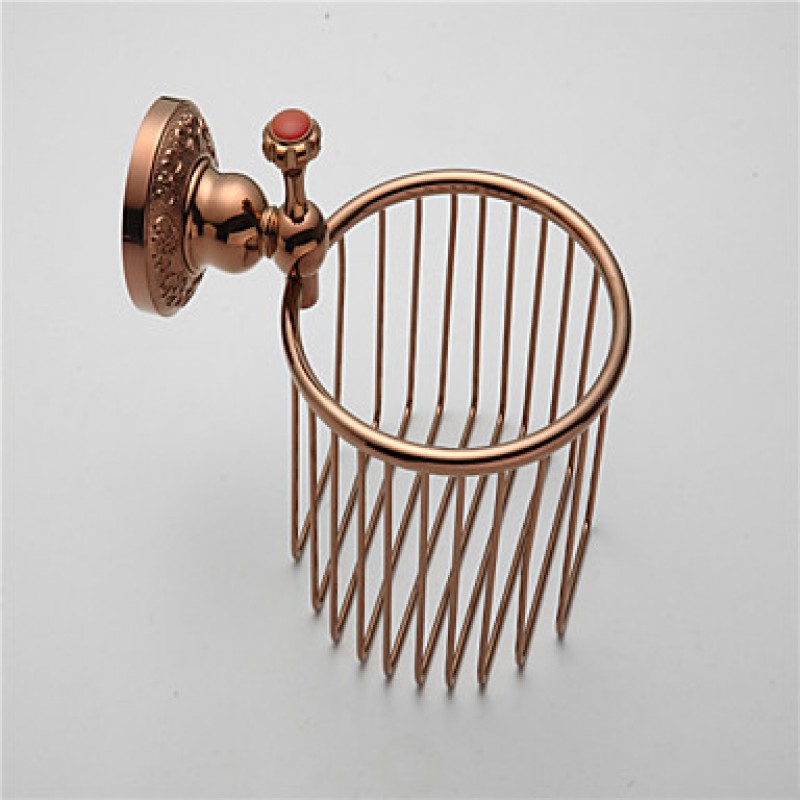 Red Bathroom Toilet Paper Holder , Traditional Antique Copper Wall Mounted