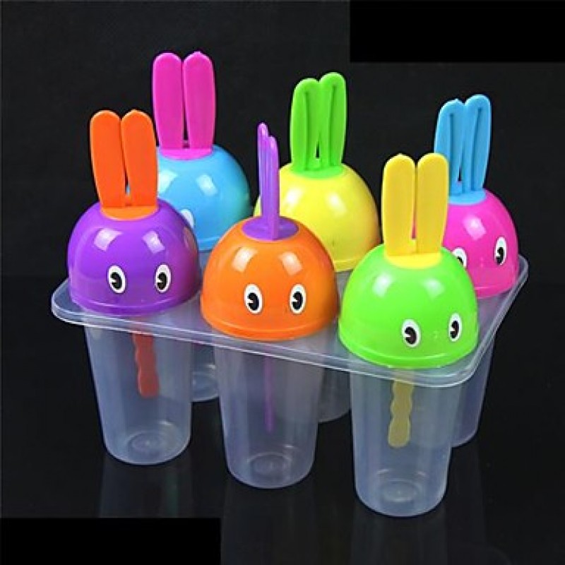 6 Holes Rabbit Head Ice Cream Tray Cube Mould Mold...