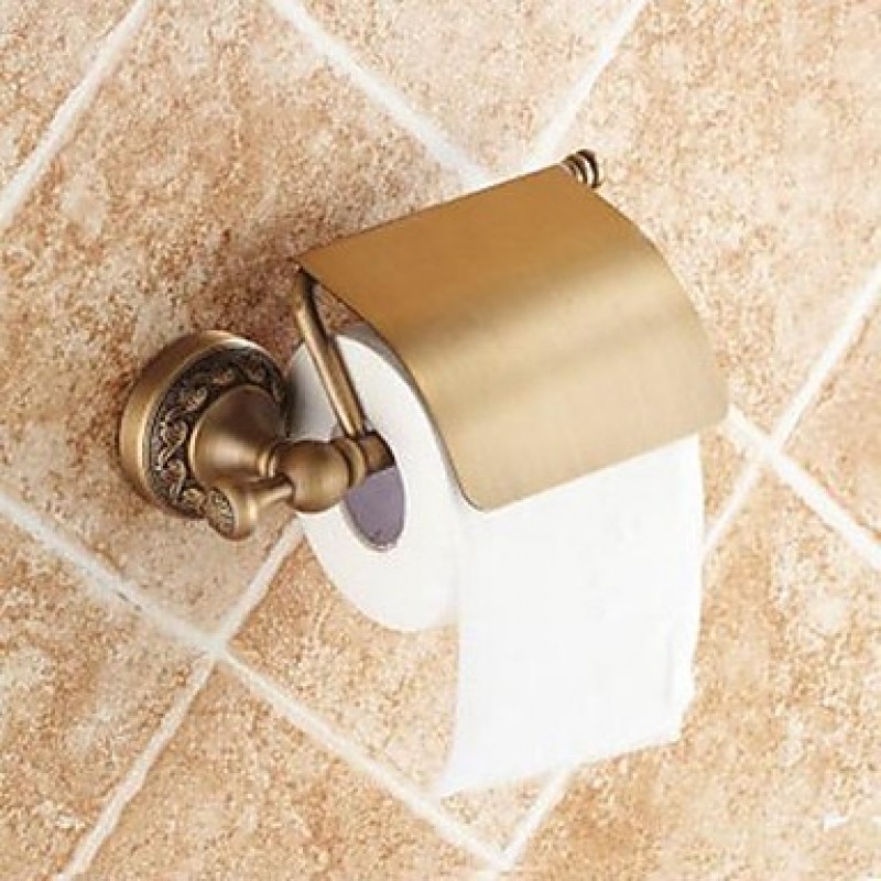 Toilet Paper Holder Antique Brass Wall Mounted 140 x 134 x 66mm (5.51 x5.27 x 2.59") Brass Traditional