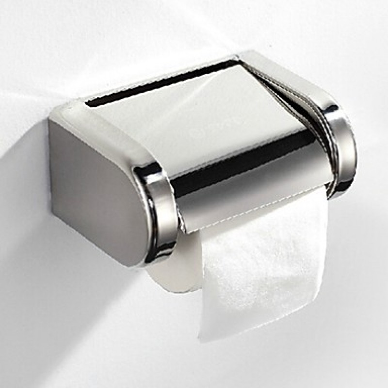 Bathroom Chrome Finished Stainless Steel Toilet Wall Mounted Paper Roll Holder