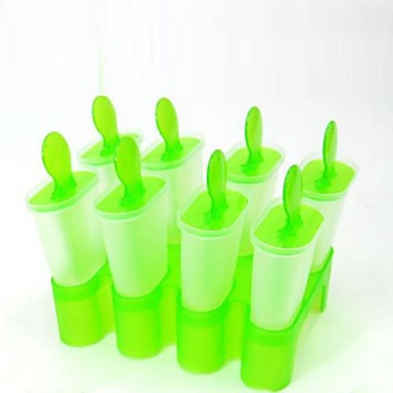 8 pcs DIYIce Cream Pop Mold Popsicle Maker (Random Color), Plastic5.6"x5.4"x5"