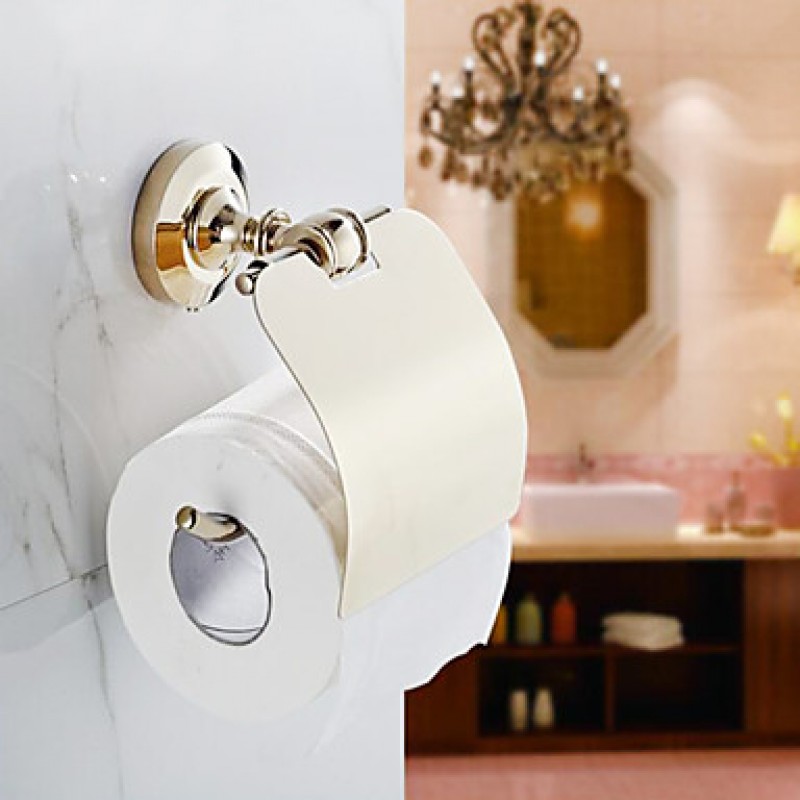 Toilet Paper Holder / Polished Brass / Wall Mounted /20*10*20 /Brass /Antique 20 0.64