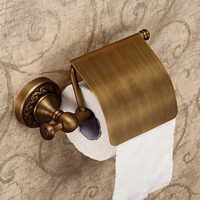 Toilet Paper Holder Antique Brass Wall Mounted 200 x 55 mm (7.87 x 2.16 ") Brass Antique
