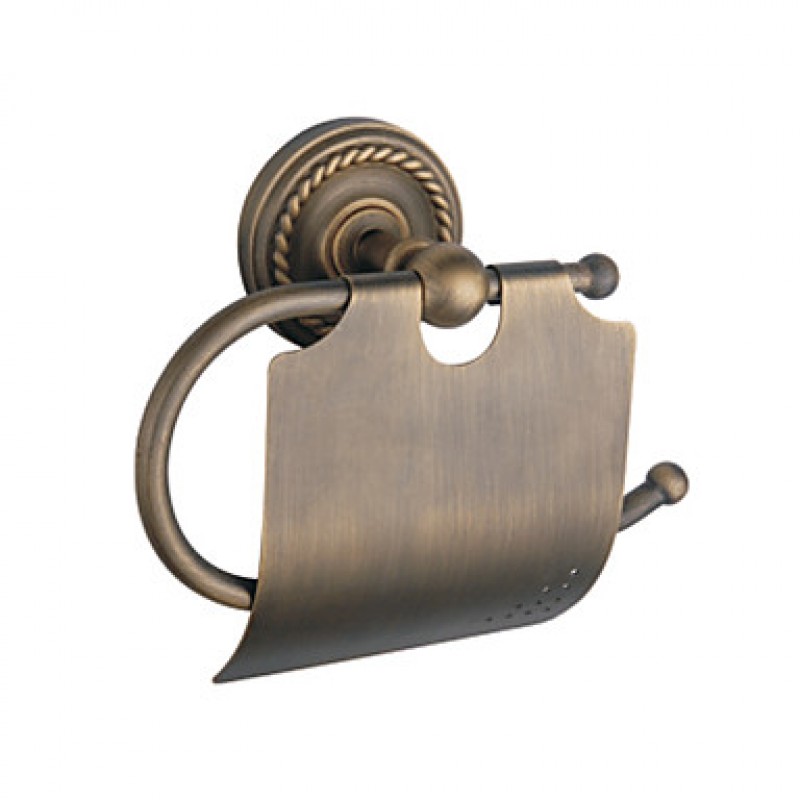 Toilet Paper Holder Antique Brass Wall Mounted 195 x 135 x 80mm (7.7 x 5.3 x 3.1") Brass Antique