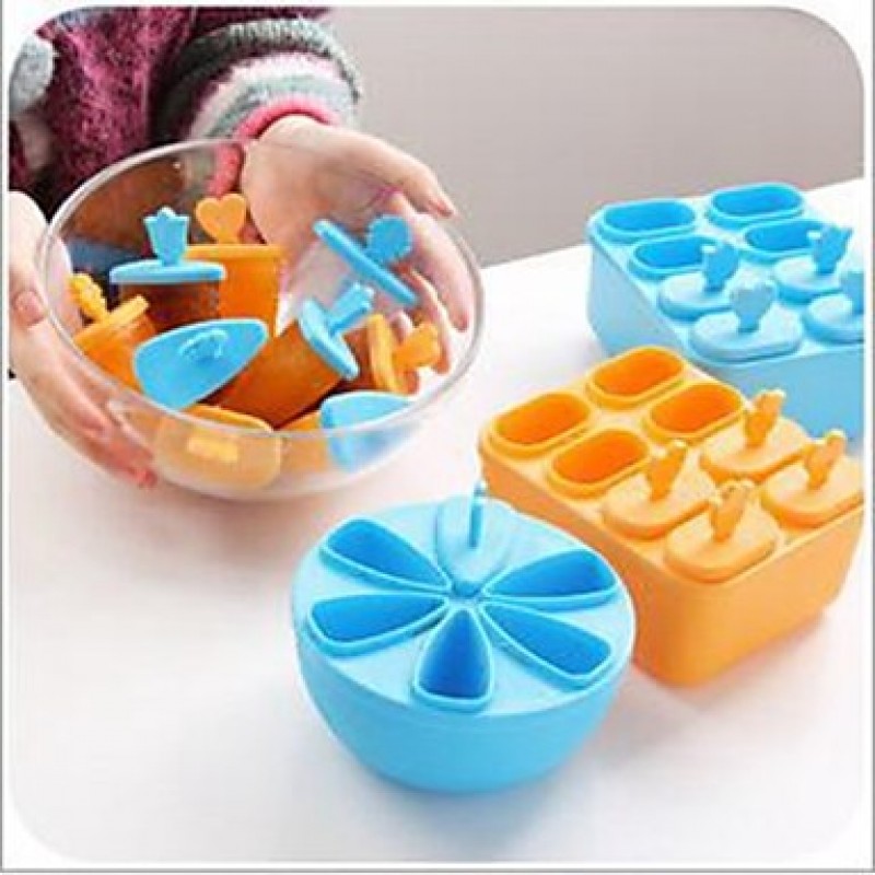 1Set Pop Mold Popsicle Maker Mould Tray Pan Kitchen Ice Cream DIY