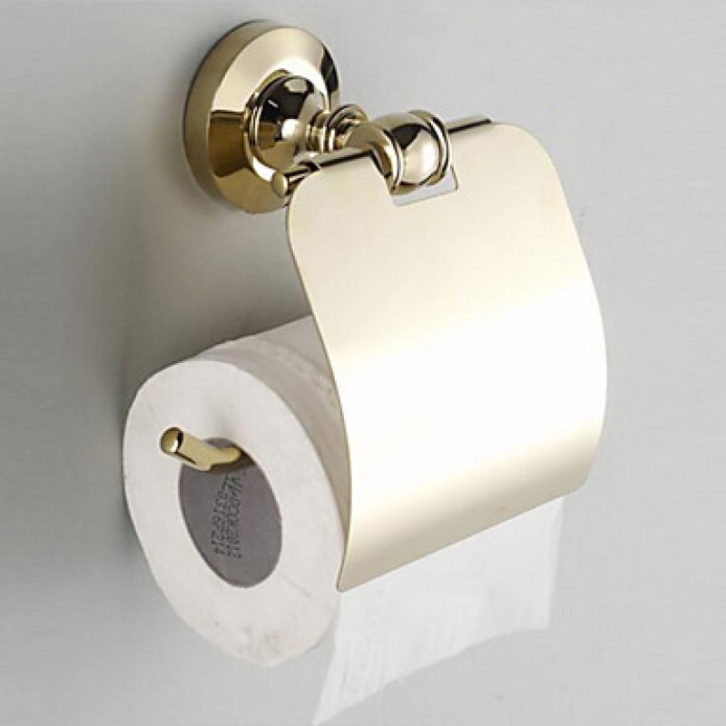 Toilet Paper Holder / Polished Brass / Wall Mounted /20*10*20 /Brass /Antique 20 0.64