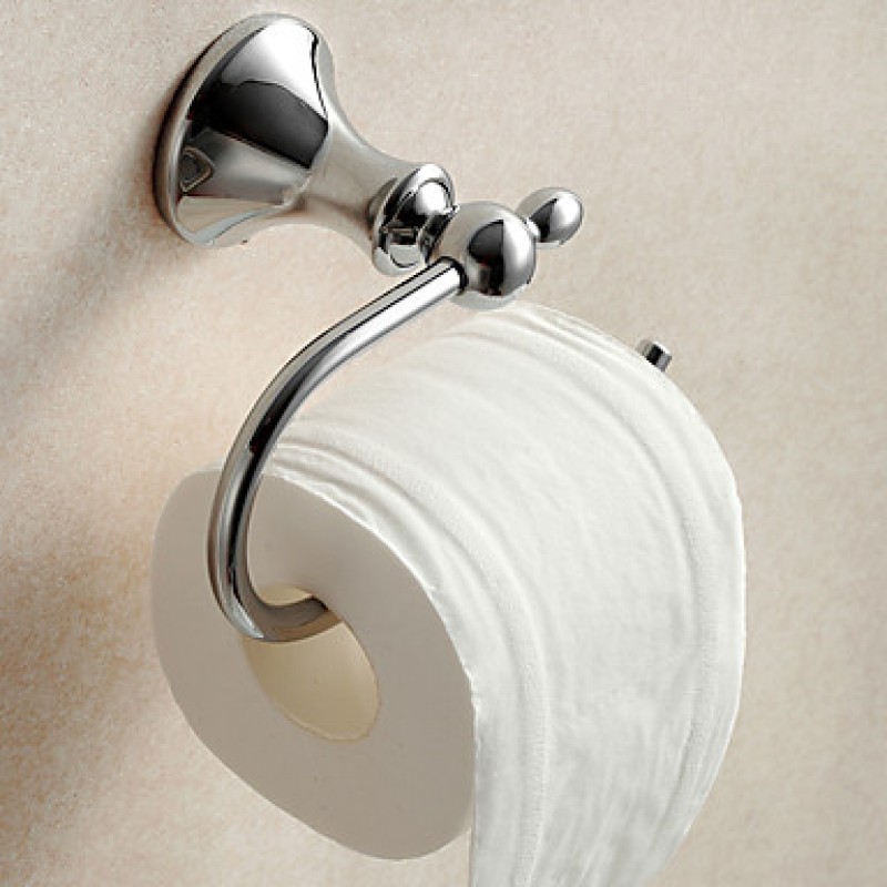 Mirror Polished Fishinging Bathroom Accessories Solid Brass Material Toilet Paper Holders