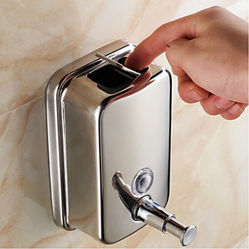 Contemporary Durable Stainless Steel Finish Soap Dispenser