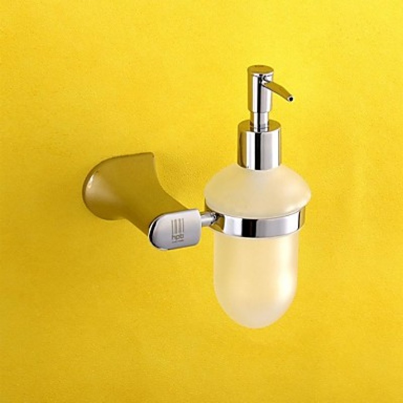  ,Soap Dispenser Chrome Wall Mounted 12*10.8*18.3cm(4.7*4.3*7.2 inch) Brass / Glass Contemporary