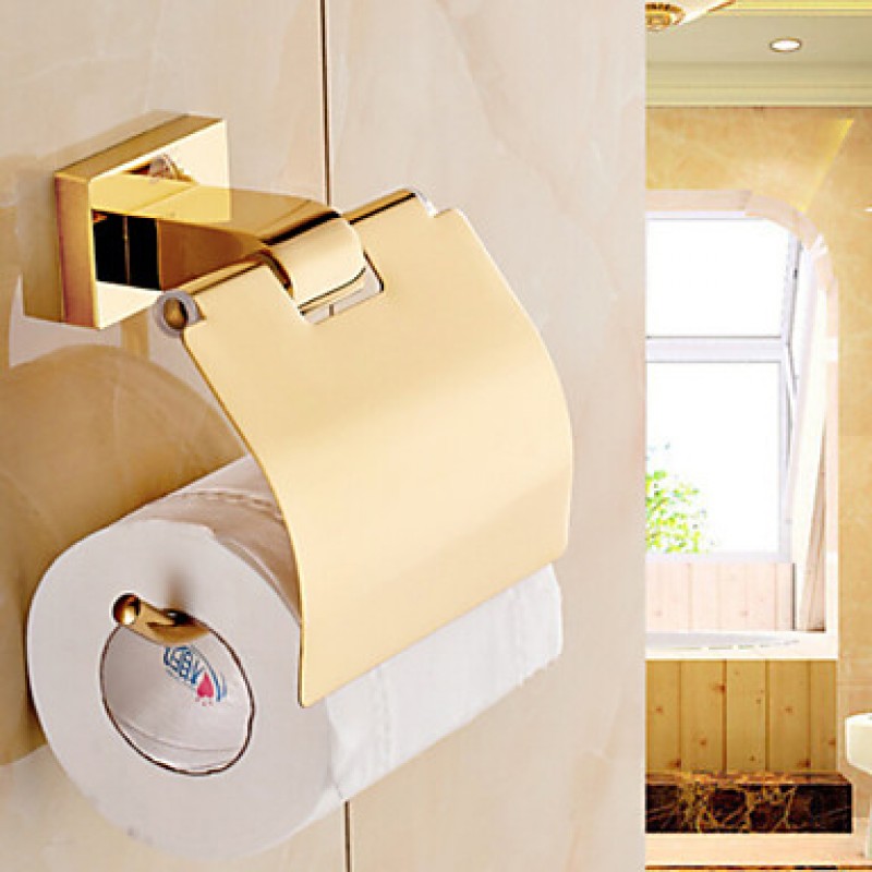 Gold Bathroom Accessories Solid Brass Toilet Paper Holders