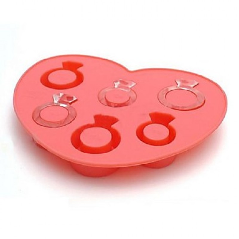Ring Ice Mould Silicone Ice Cubes (Random Color) , Silicone 5.6"X4.4"X0.72"