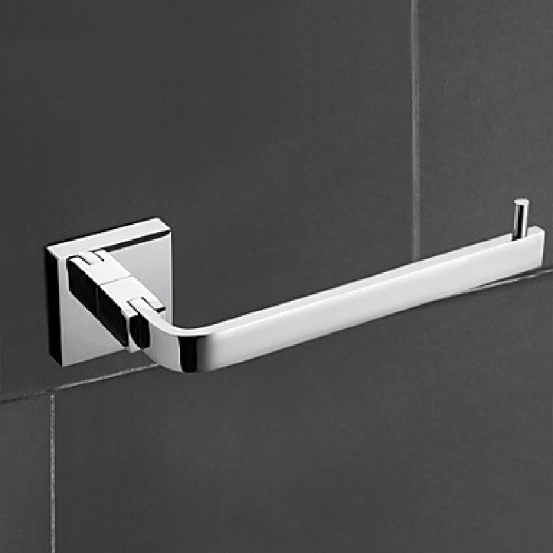  ,Toilet Paper Holder Chrome Wall Mounted 60 x 190 x 48mm (2.36 x 7.48 x 1.88") Brass Contemporary
