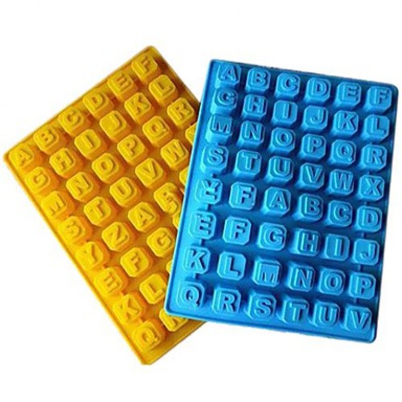 48 Grid of Letters Ice Mould Plastic Random Color(11.8x7x0.92 inch)