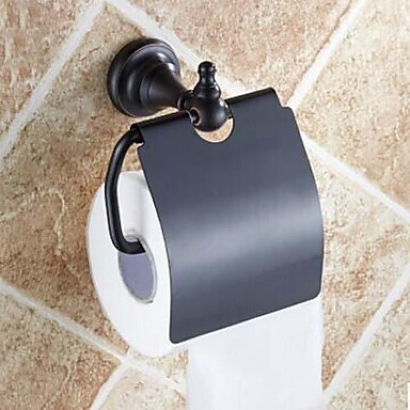 Toilet Paper Holder Oil Rubbed Bronze Wall Mounted 140 x 134 x 66mm (5.51 x5.27 x 2.59inch) Brass Antique