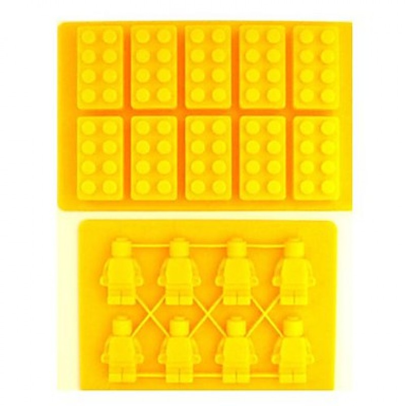 Brick & MINI Robot Shaped FDA Silicon Ice Cube Tray Kits